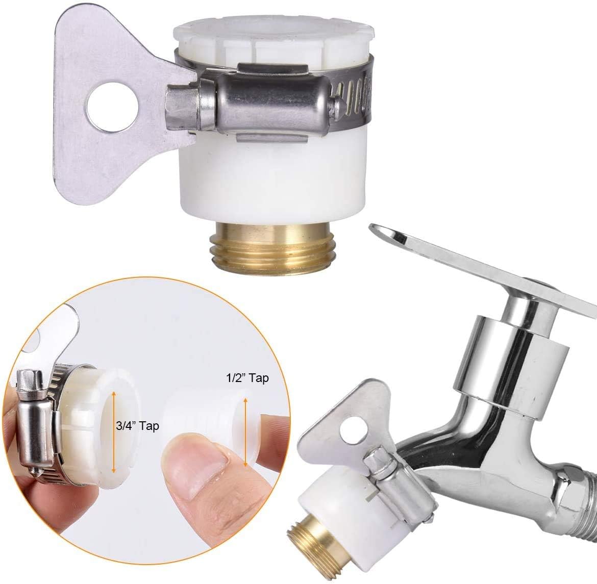 KAHEIGN Brass Garden Tap Adaptors Hose Expandable Stretch Fittings Tap