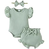 Aoswep Baby Girl Clothes Infant Newborn Girl Summer Short Set Clothes