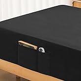 Twin Fitted Sheet Only - Premium 1800 Super Soft & Cozy Microfiber, Wrinkle, Fade, Shrinkage Resistant Deep Pocket Twin Size Fitted Bottom Sheet, Black
