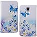 IYCK Note 4 Case, Galaxy Note 4 Case, Premium PU Leather Flip Folio Carrying Magnetic Closure Protective Shell Wallet Case Cover for Samsung Galaxy Note 4 with Kickstand Stand - Butterfly Blossom