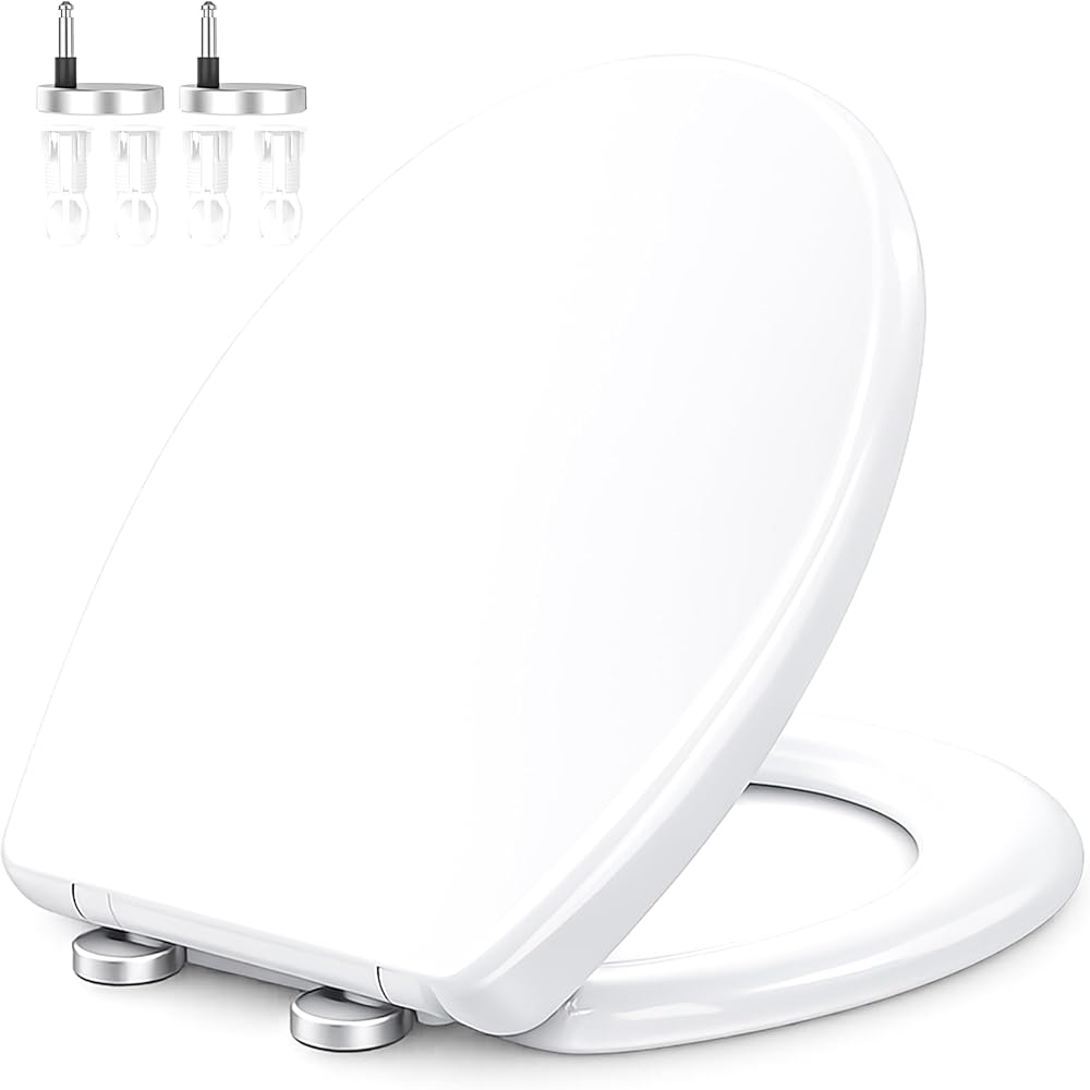 Zuvo Soft Close Toilet Seat White Oval O Shape 70mm Hinges UK Fit