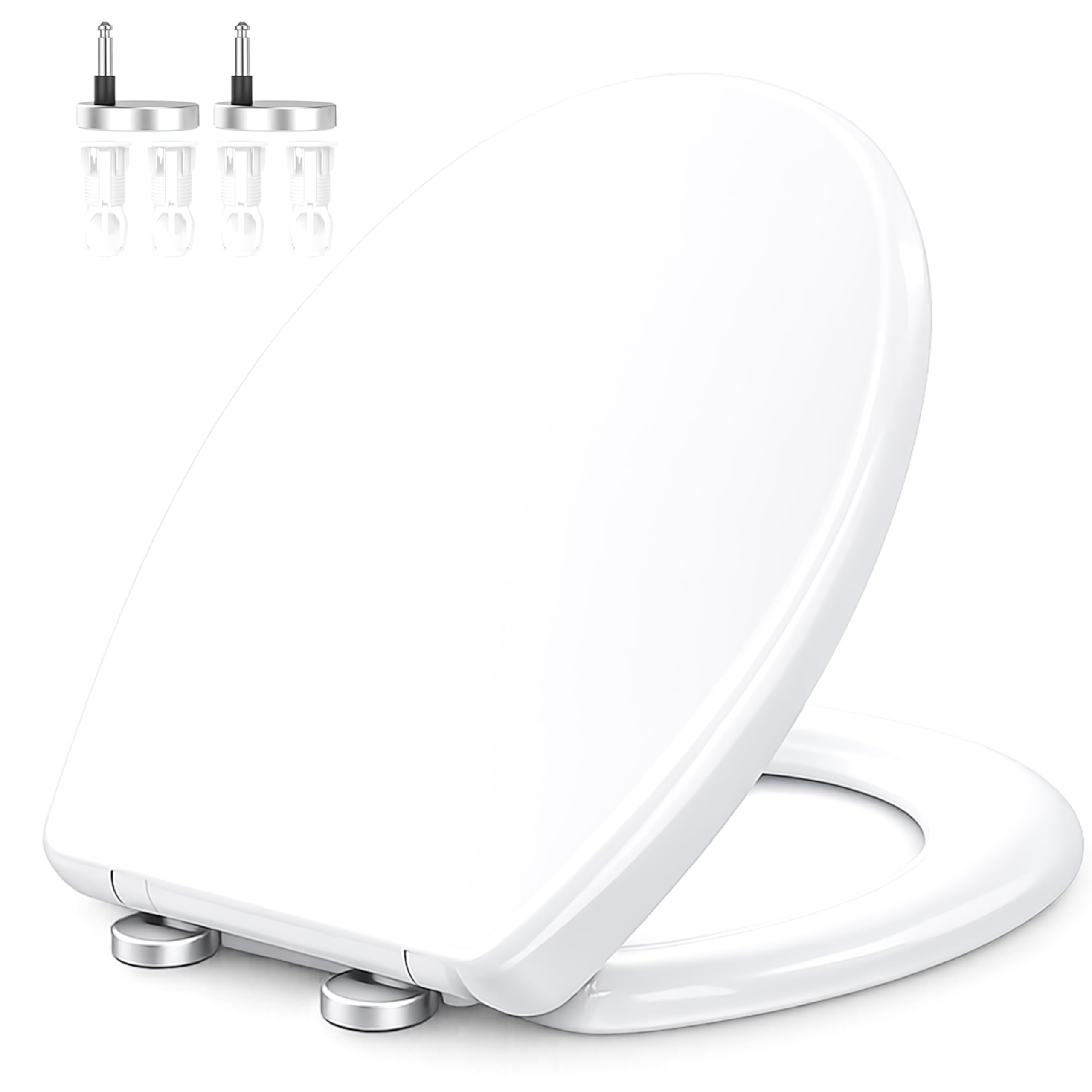Zuvo Soft Close Toilet Seat White – Quick Release, Oval O Shape, Slow Close, Adjustable Hinges, Heavy Duty – Standard UK Toilet Seat, Fits Most UK Toilets