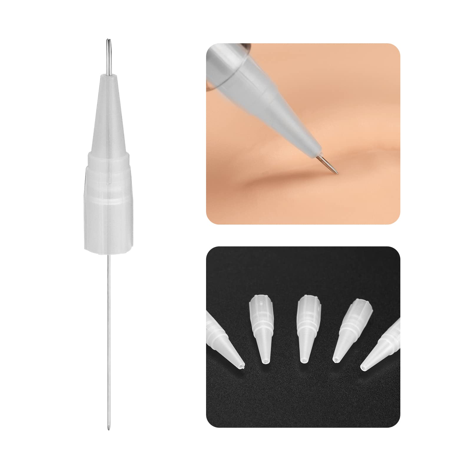 ATOMUS 100pcs Tattoo Eyebrow Needle and Tip Set Disposable Microblading Needles 3R for Tattoo Machine Permanent Makeup Lips Eyeliner