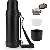 84oz/2.5L Large Coffee Thermoses for Travel Stainless Steel Large Flask with Handle for Hiking Fishing Camping