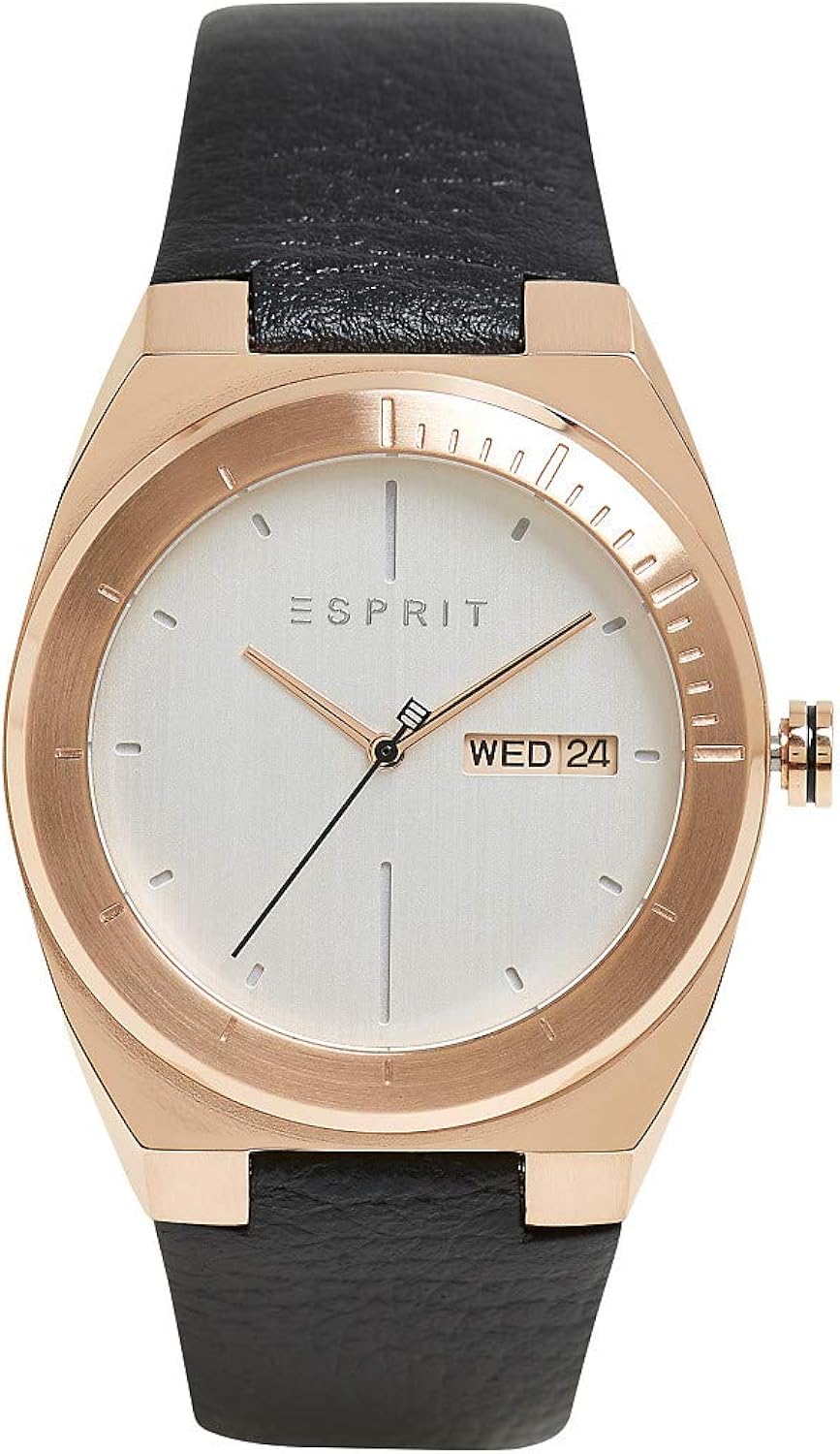Esprit Stainless steel watch with leather strap Amazon.co.uk Watches