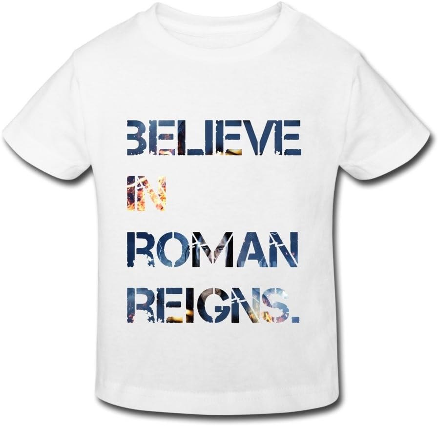 HAYTBABY Kid's Toddler WWE Roman Reigns Logo T-shirts Age 2-6 White 4 Toddler
