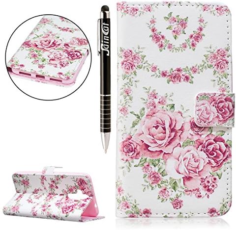 Huawei Mate 9, Huawei Mate 9 Book-Style Leather Mobile Phone Case Wallet Saincat Scratch Bumper Mobile Phone Case Back Cover Retro Butterfly Flower Pattern PU Leather Case Wallet Case Folio Flip Cover Book Style Folding Bag in Leather Look with Stand Function and Card Slot and Magnetic Closure Case Flip Case for Huawei Mate 9