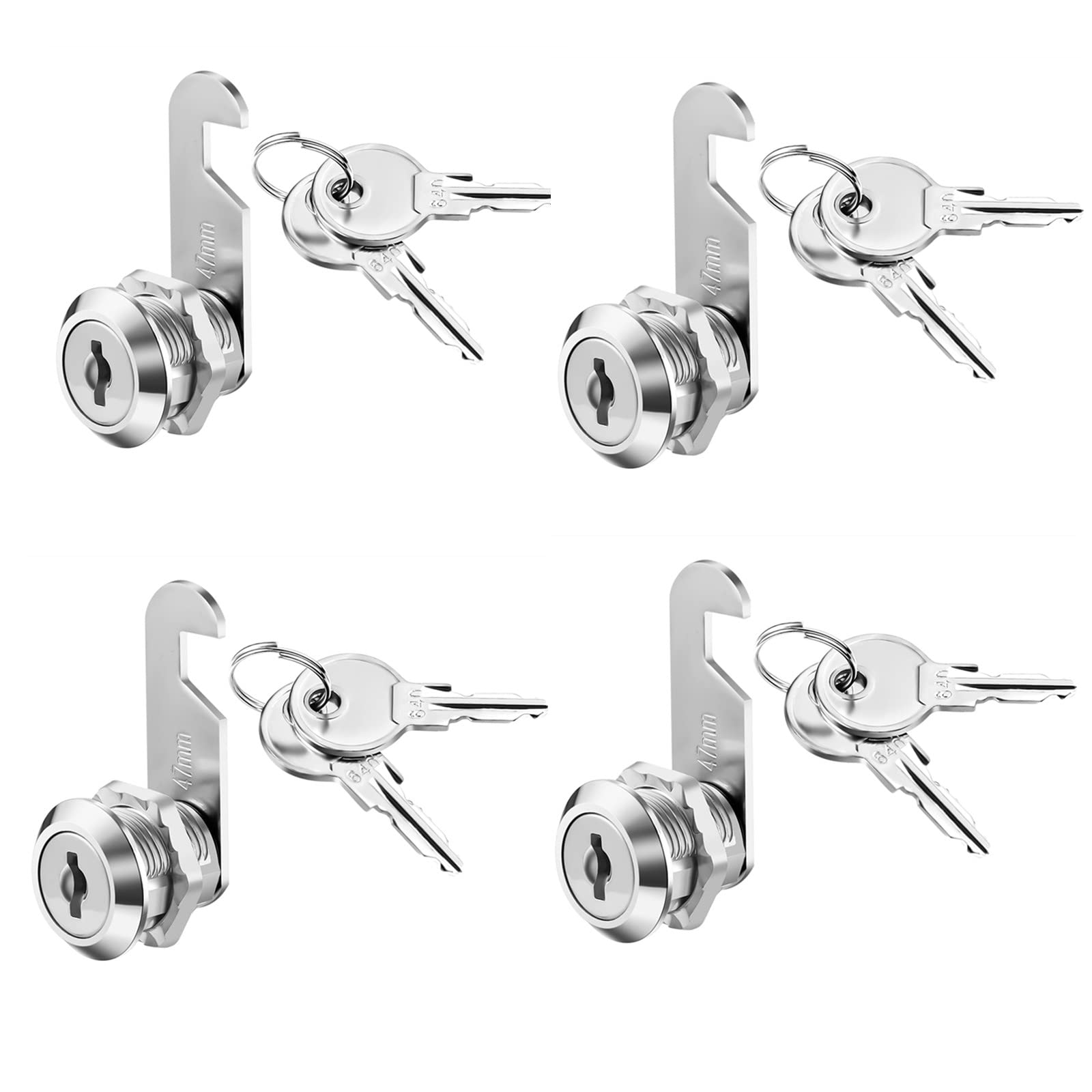 siismi 4 PCS Security Mailbox Lock, 16mm Cabinet Drawer Cupboard Cam Lock, Letter Post Box Lock with Keys