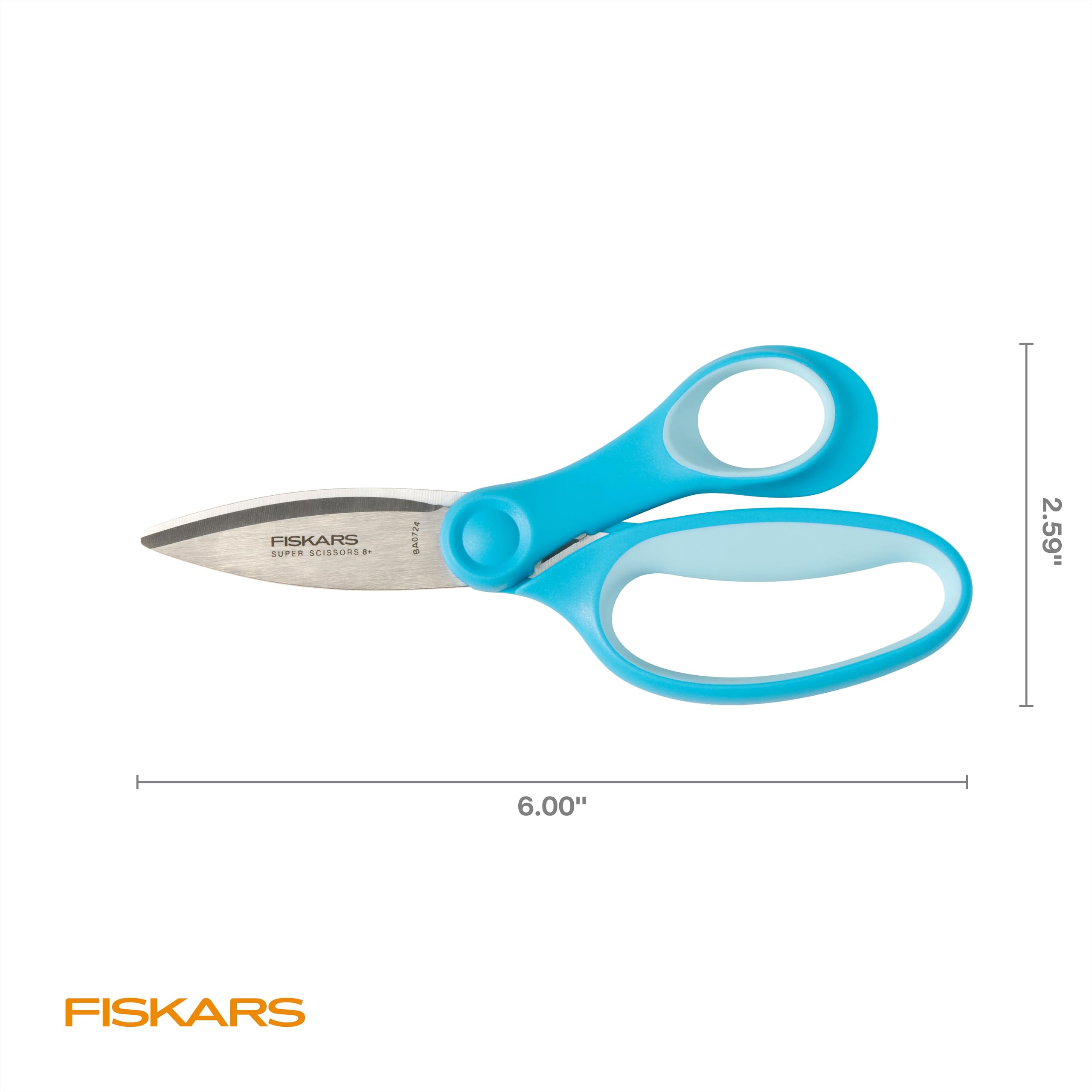 Fiskars Kids Super Scissors – Cutting Power for Cardboard, Foam, Felt & More with SoftGrip Handles, For Crafting and School Supplies, 6 inches
