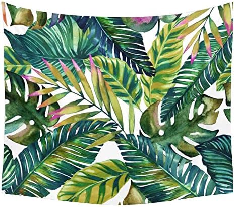 Palm Leaves Pattern Wall Tapestry, Zeafeel Light weight Polyester Fabric Hippie Tapestry Wall Decor for Bedroom / Living Room / Dorm Accessories (51'' x 60'')