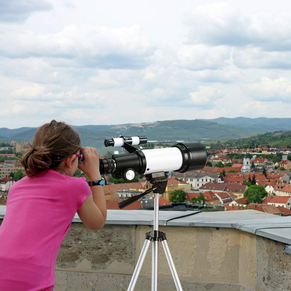 Telescopio Astronomico Zoom HD serie 400/70 mm di Ingrandimento con Treppiede, Portatile, con Zaino e Adattatore per Smartphone per Adulti, Bambini e Principianti - Ranipobo