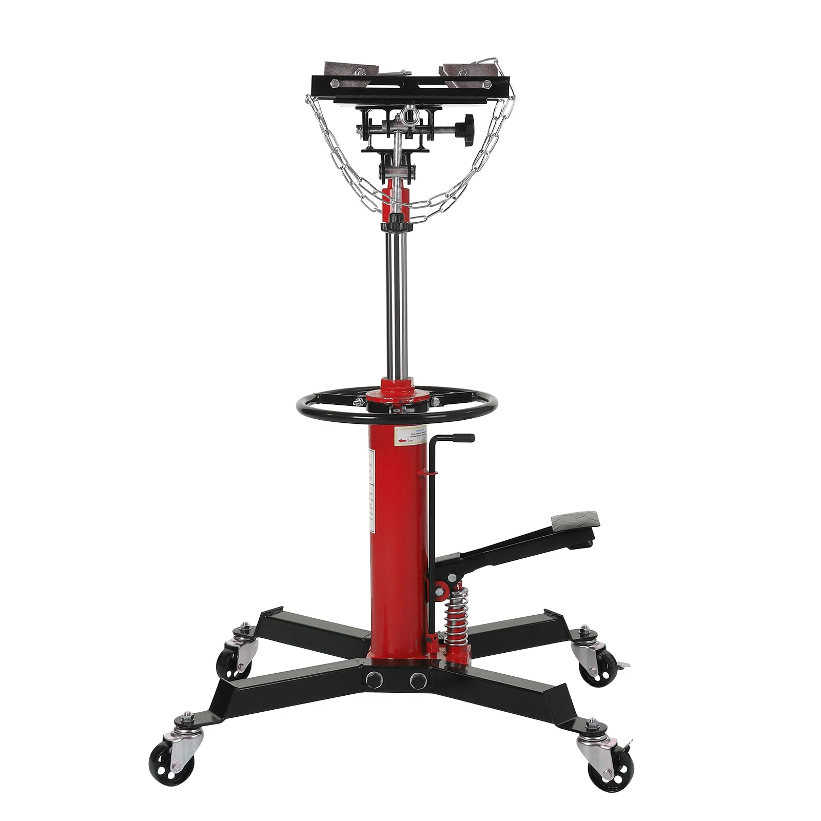 View 1 of ****UNKNOWN IF MISSING PARTS**** Hydraulic Transmission Jack, 1100 Lbs (1/2 Ton) Capacity, Telescopic Lift from 33.8" to 72.8", 360° Swivel Wheels, Foot Pedal, 2-Stage Adjustable for Garage Use