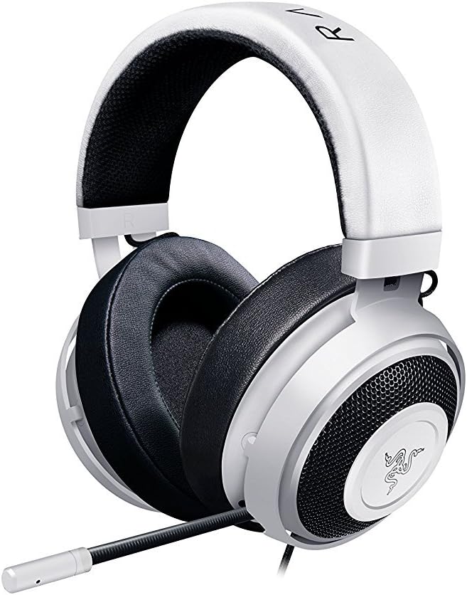 Razer Kraken Pro V2 Diadema De Aluminio Ligero Microfono Retractil Control Remoto En Linea Los Auriculares Para Juegos Funcionan Con Pc Ps4 Y Dispositivos Moviles Blanco Razer Amazon Es Informatica