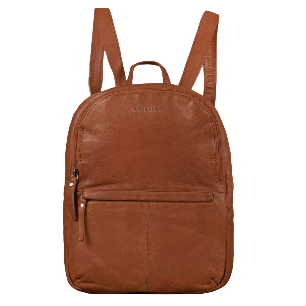 STILORD "Conner" Leather Backpack Large Vintage Daypack Backpack Uni Backpack Handbag Business 13.3 Inch Laptop A4 Genuine Cowhide Leather Colour:Mocca - Brown