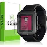 Pebble Time Screen Protector, IQ Shield LiQuidSkin (6-Pack) Full Coverage Screen Protector for Pebble Time HD Clear Anti-Bubble Film - with
