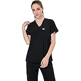 Careberry Premium Women's V-Neck Short Sleeve Scrub Top