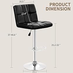 BestOffice Bar Stools Set of 2, Adjustable PU