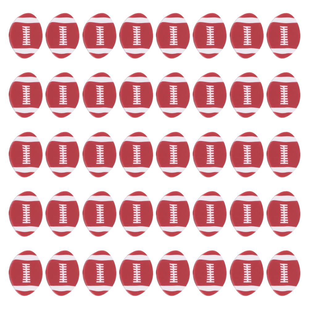 SUNNYCLUE 1 Box 160PCS 12mm Sports Beads Football Beads Bulk Mini American Football Rugby Small Double Side Cute Ball Flat Round Polymer Clay Spacer Beads for Jewellery Making Beading Kit Bracelets
