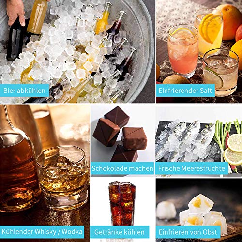 NEWROAD 3 Stück Eiswürfelform Silikon Eiswürfel Form Eiswürfelbehälter Eiswürfelbereiter mit Deckel Ice Tray Ice Cube 24… – Bild 6