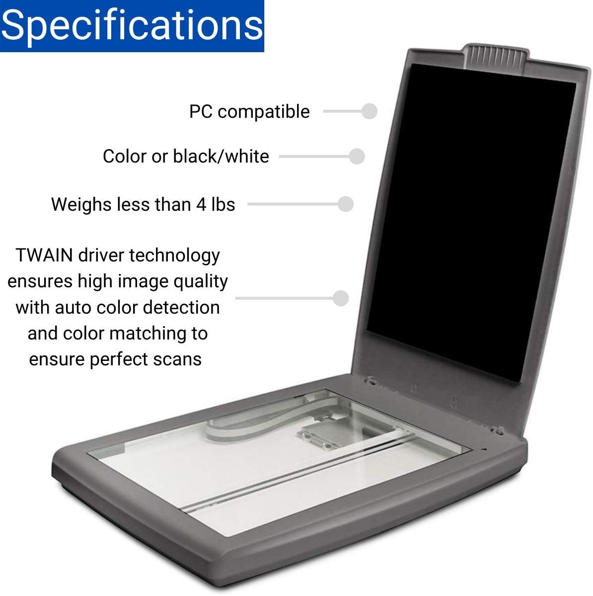 Visioneer 7800 Flatbed Color Photo and Document Scanner for PC with Tag That Photo Software, USB Powered: Electronics