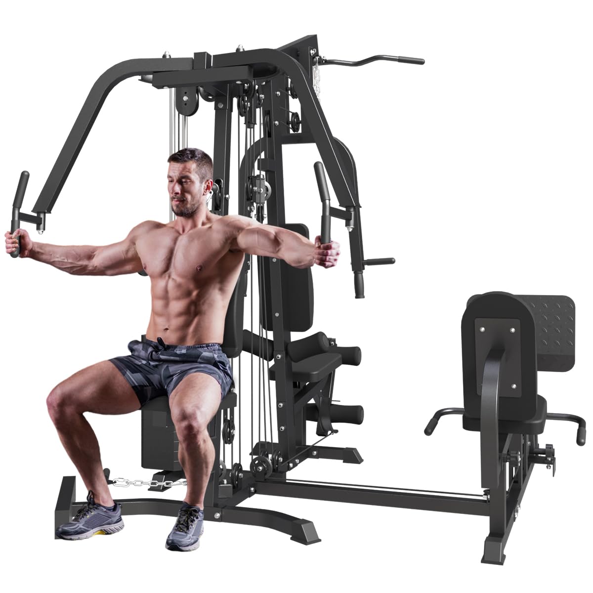 Photo 1 of 1 OF 5 BOXES ONLY



Fagus H Multifunction Home Gym System Workout Station,Smith Machine with 100LB Weight Stack, Leg Press, LAT Station for Full Body Training (Home Gym Station)