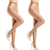 Yilanmy Women's Shiny Tights Silk Shimmer Pantyhose 70D Shaping Footed Dance Tights 2 Pairs