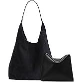 MYHOZEE Suede Tote Bag for Women - Faux Leathe Handbags Set Fashion Handle Bag Large Shoulder Purse Ladies Hobo Bag