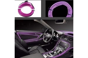 ABALDI Interior Car Lights El Wire Rope Lights DC 12V Atmosphere Glowing Strobing Electroluminescent Neon Lights for Car Deco