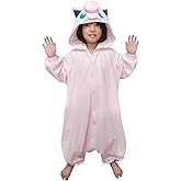 SAZAC Kigurumi - Pokemon - Jigglypuff - Onesie Jumpsuit Halloween Costume -Kids Size (5-9 Year Old)