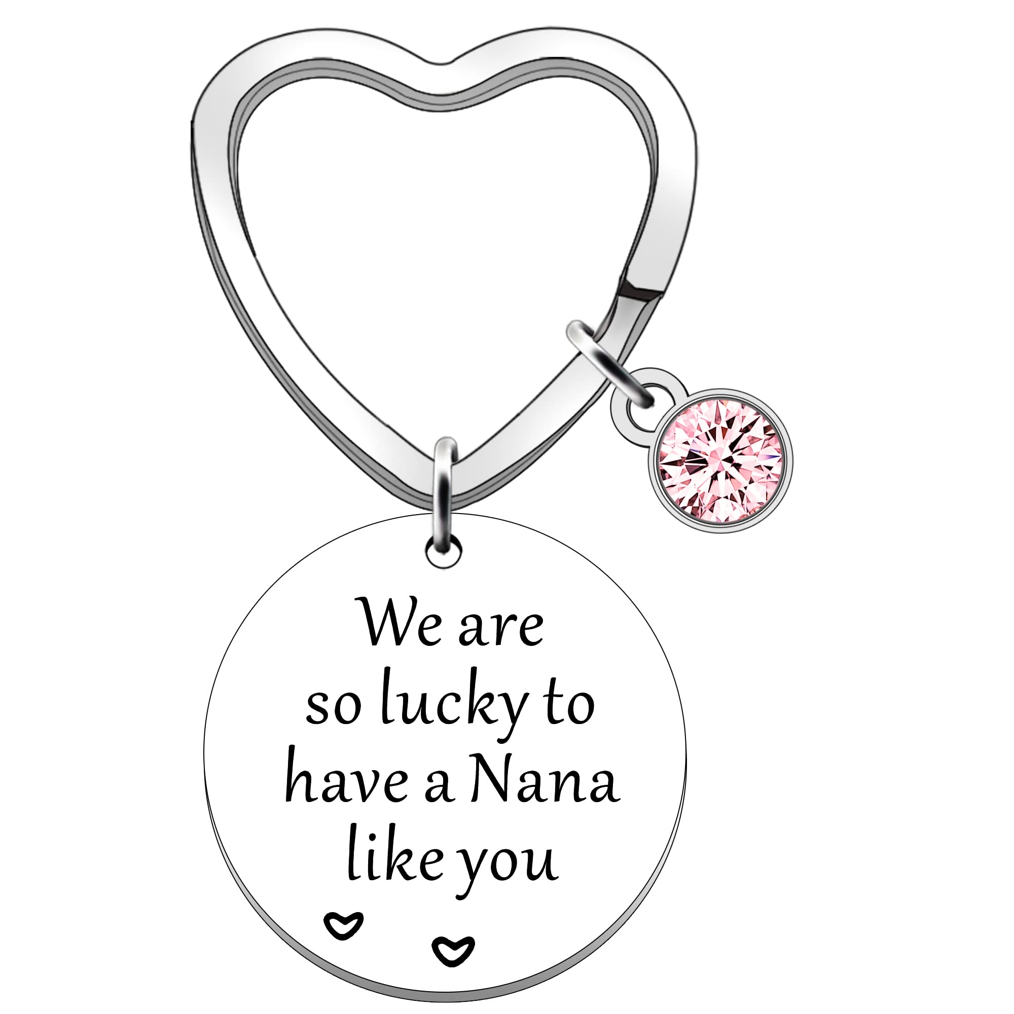 JETTOP Nana Gifts from Grandchildren Keyring -Gifts for Nana Birthday Christmas We are So Lucky to Have a Nana Like You