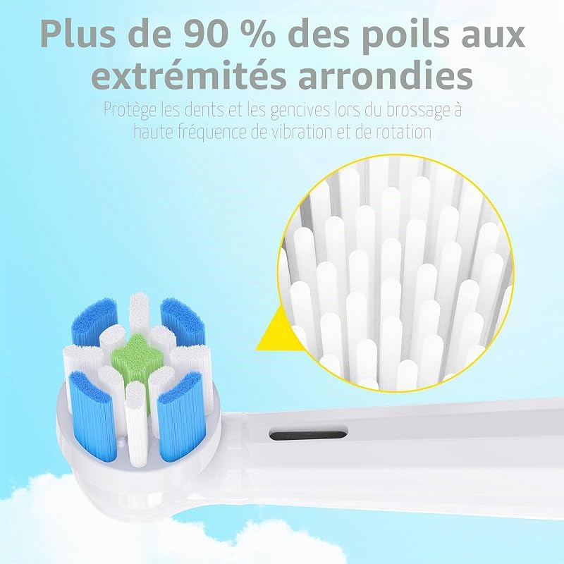 Compatible avec Oral-B iO 3/4/5/6/7/8/9/10 Series Ultimate Clean la brosse à dents électrique Têtes de brosses de remplacement, pour Oral-B iO la brosse à dents électrique, Lot De 10 (Blanc, Medium)