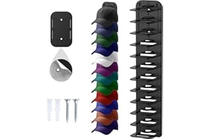 PHAIN Hat Organizer for Baseball Caps,Hat Rack for Wall, Compact Hat Storage Display Holder,Hold Up to 12 Hats,Hat Hanger Strong Adhesive/Wall Drilled for Door,Bedroom,Closet