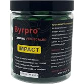Byrpro Reusable Hard-Solid Plastic Rounds for Training, Practice and Self Defense, 0.68 Caliber - (95 Count) （Green）