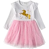 DXTON Girls Tutu Dresses Toddler Winter Long Sleeve Party Tulle Dresses for 2-12T