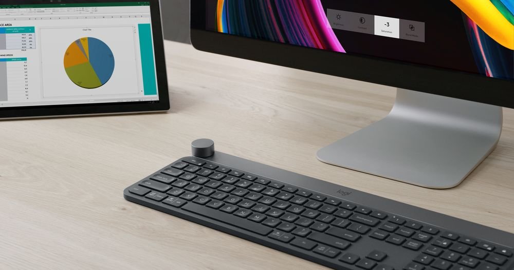 Logitech Craft Advanced with Creative Input Dial - Keyboard - backlit - Bluetooth, 2.4 GHz - UK English