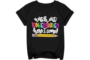 HEBBE Watch Out Kindergarten Here I Come Shirt Kindergarten Shirts for Girls Kids Back to School T Shirt Children School Tee