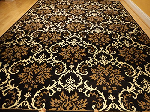image for Large 5x8 Modern Rug Luxury Black Contemporary Rugs 5x7 Black Rug Mode