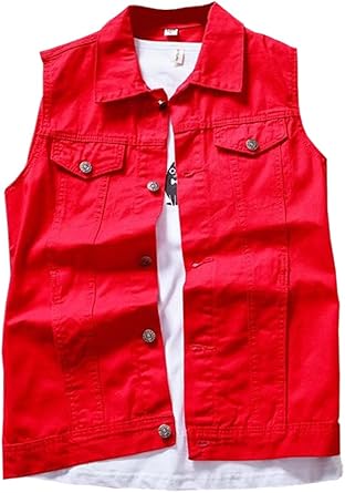 white sleeveless jean vest