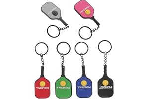WESIEVYA Pickleball Keychain 6Pcs Mini Racket Pendants Sports Fan Accessories for Gym Bag and Sports
