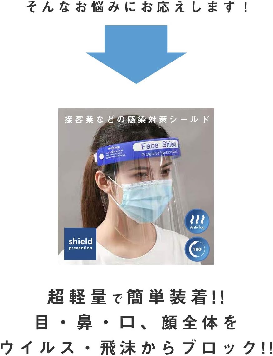 Amazon Co Jp フェイスシールド 100枚セット Diy 工具 ガーデン