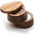 Ironwood Gourmet Double Layer Swivel Salt Cellar Box, Acacia Wood