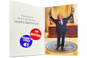 OUR FRIENDLY FOREST Talking & Dancing Trump Birthday Card – Trump Dances When Card is Opened - Trump’s Real Voice - Donald Trump Gifts for Men - Trump 2024 - Trump Stuff - Funny Birthday Card, Happy Birthday Card for Him