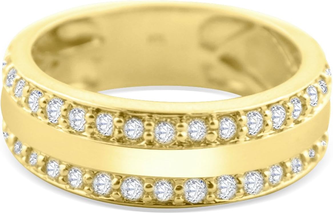 14K Gold Wedding Ring Mens 9mm Wide 1.15ctw Natural Diamonds Comfort