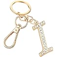 AlphaAcc Keychain for Women Purse Charms for Handbags Crystal Alphabet Initial Letter Pendant with Key Ring