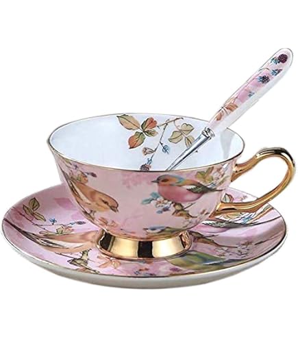 Abbott Collection Tazza Ambrosia Con Colibrì - Porcellana Fine Con Dettagli Oro - 340g - Lavaggio A Mano