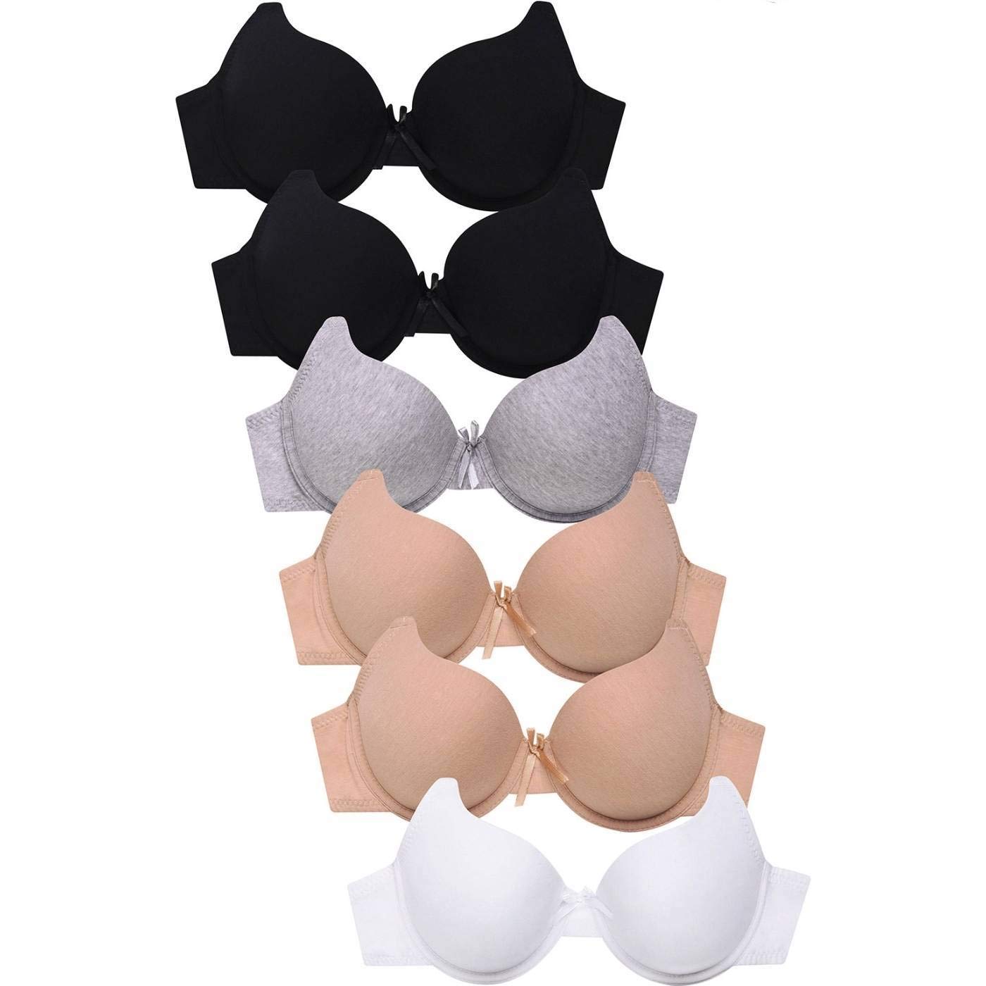 Photo 1 of DailyWear Womens Plain Lace Bras (Pack of 6) - Various Styles (4260P2, 38C)