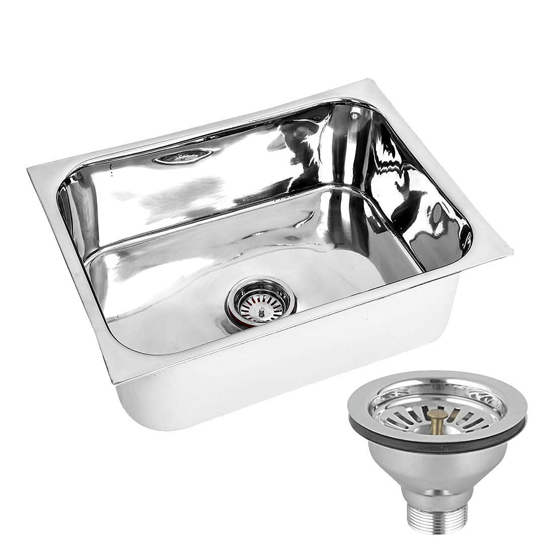Jindal Stainless Steel Single Bowl Kitchen Sink 24 X 18 X 9 Inches (4