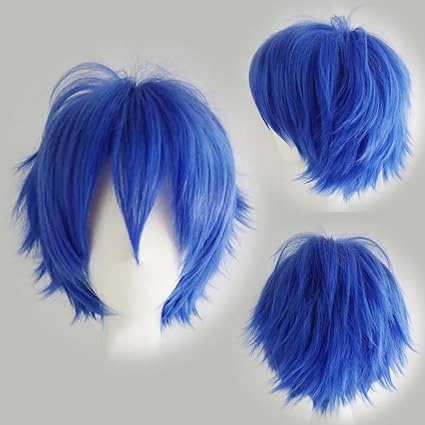 Parrucca Corta Blu Parrucche Cosplay Capelli Sintetici Uomo Donna Vari Colori Per Carnevale Party Festa Amazon It Bellezza
