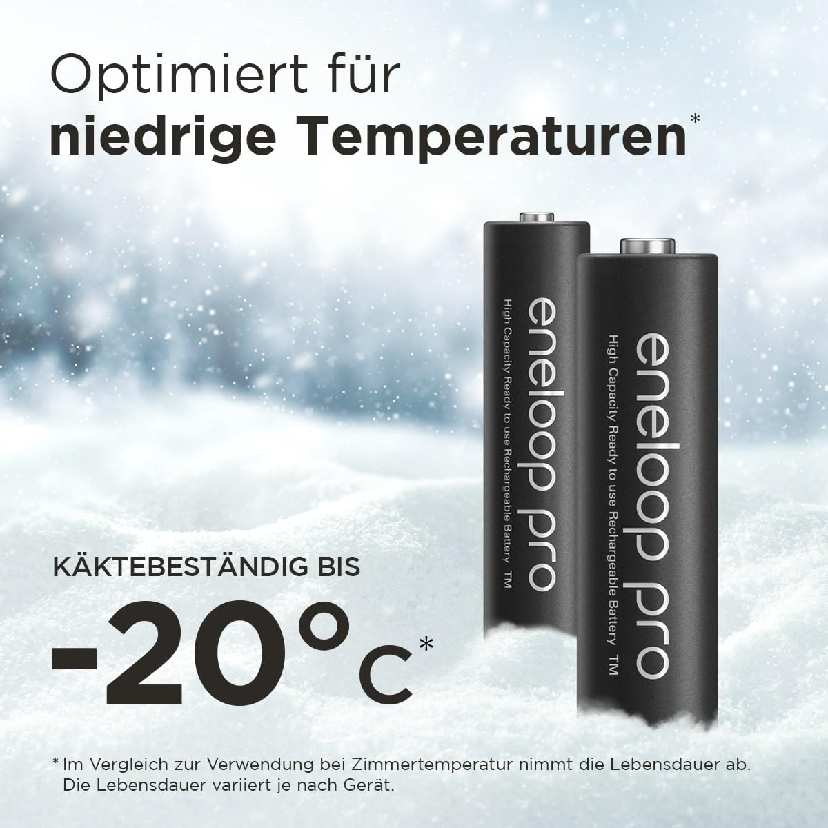 eneloop pro, AAA/Micro Ni-MH Akku, 2er-Pack, Kapazität mit min. 930 mAh, Ready-to-Use Ni-MH Akkus, bis zu 500 Mal wiederaufladbar, plastikfreier Verpackung, pro, schwarz 4