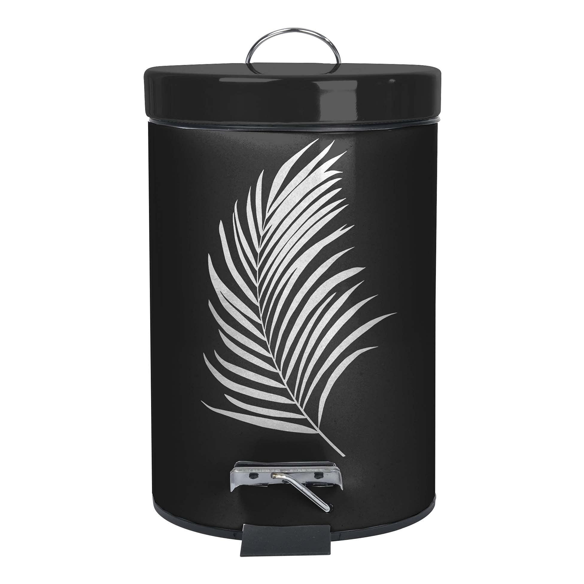 Douceur d'Intérieur, Pedal Bin (3 L) Orbella Black/Silver, Metal